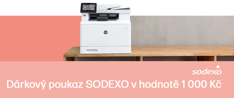 Získejte dárkové poukazy Sodexo v hodnotě 1000 Kč za nákup tiskáren HP LaserJet